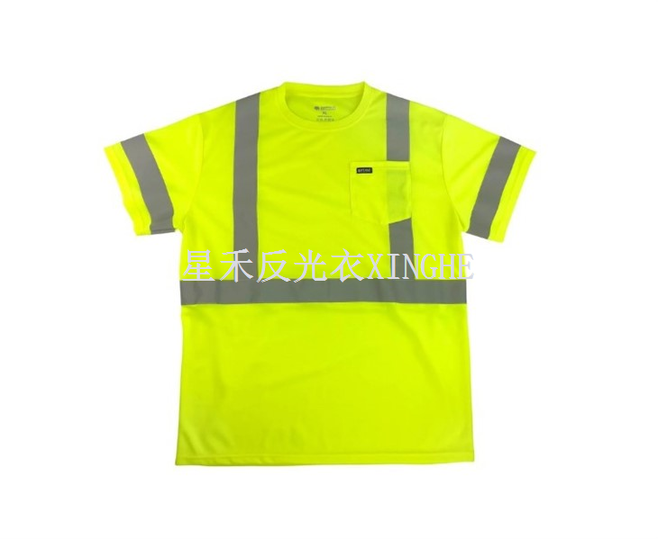Outdoors Workwear Herre Hi Vis reflekterende sikkerhetslomme T-skjorte