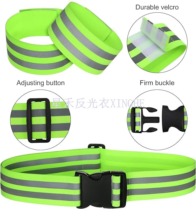 Sikkerhet reflekterende stropp PT belte reflekterende midjebelte for arm, håndledd, ankel, ben Løping Sykling Gangmaraton
