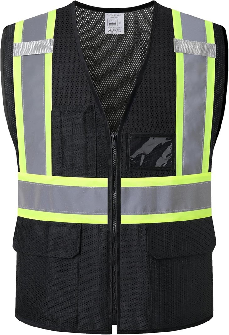 Black Mesh Engineer Safety Vest