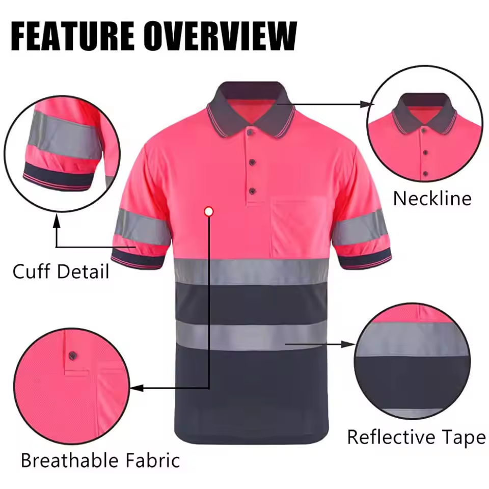 High Vis Reflective Safety Long Sleeve Polo Shirt High Vis Reflective Safety Long Sleeve Polo Shirt