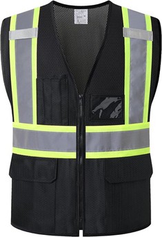Black Mesh Engineer Safety Vest